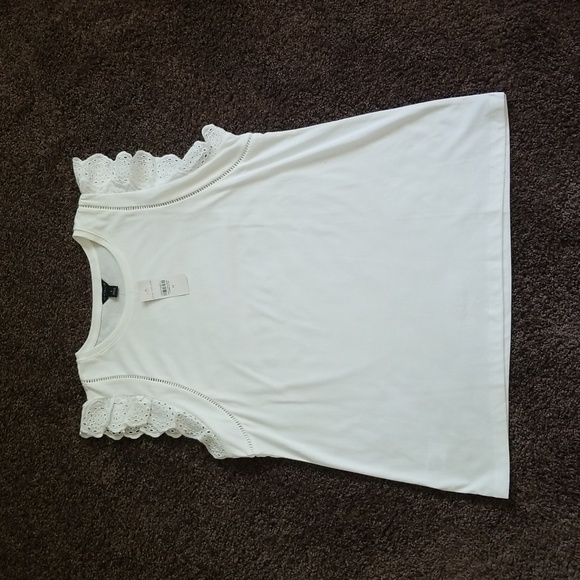 Ann Taylor Tops - NEW Ann Taylor White Eyelet Flutter Top M